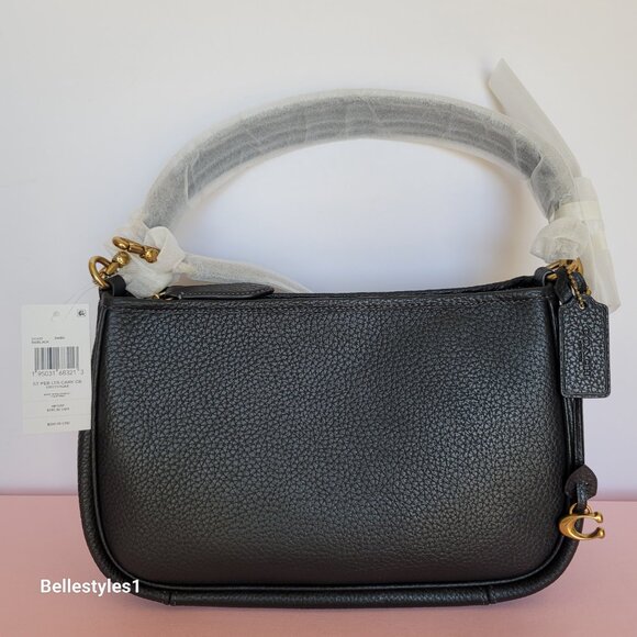 COACH Cary Soft Pebbled Leather with Convertible Straps Crossbody- Black color - Picture 16 of 16